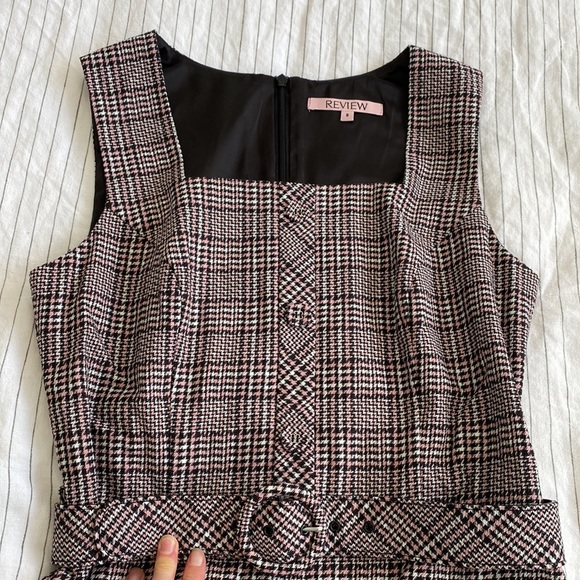 Review size 8, pink/black/white sleeveless dress/tunic. - Picture 2 of 5